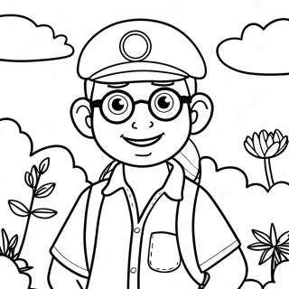 Adventurous Blippi Exploring Nature Coloring Page 16322-13342