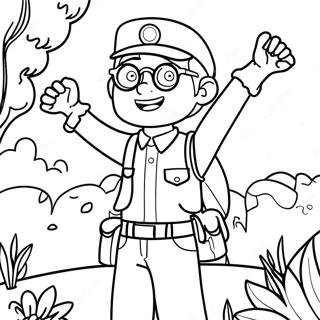 Adventurous Blippi Exploring Nature Coloring Page 16322-13344