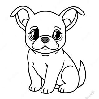 Cute Boston Terrier Puppy Coloring Page 16342-13353