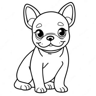 Cute Boston Terrier Puppy Coloring Page 16342-13354