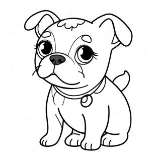 Cute Boston Terrier Puppy Coloring Page 16342-13355