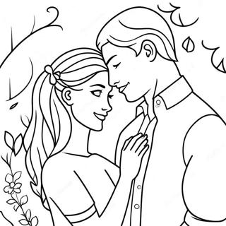 Romantic Couples In Love Coloring Page 16352-13366