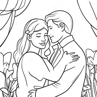 Romantic Couples In Love Coloring Page 16352-13368