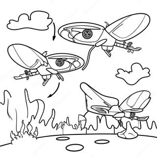 Murder Drones Battle Scene Coloring Page 16362-13375