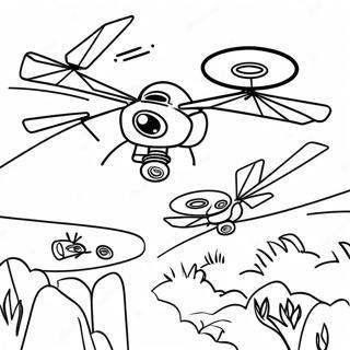 Murder Drones Battle Scene Coloring Page 16362-13376