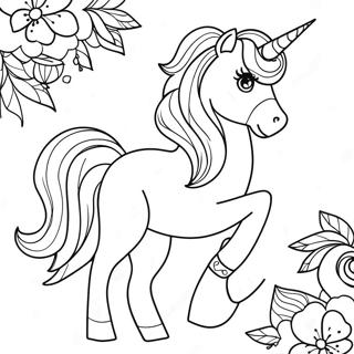 Barbie Unicorn Coloring Page 16371-13392