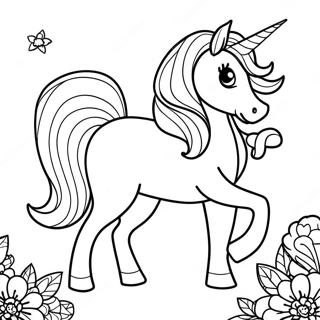 Sparkly Unicorn With Barbie Coloring Page 16372-13378