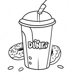 Colorful Dunkin Donuts Coffee Cup Coloring Page 16382-13386