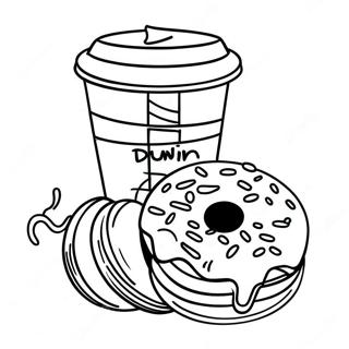 Colorful Dunkin Donuts Coffee Cup Coloring Page 16382-13388