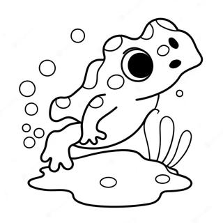 Cute Frog Jumping Coloring Page 16392-13395