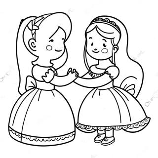 Trinity And Madison Playing Together Coloring Page 16402-13403