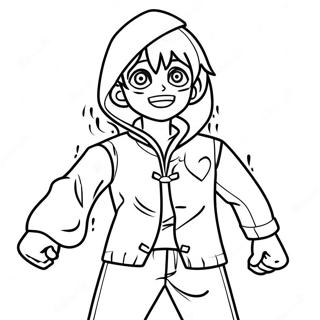 Full Body Anime Boy Hero Coloring Page 16411-13406