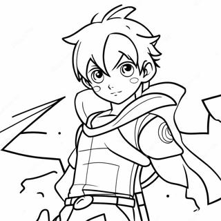 Full Body Anime Boy Hero Coloring Page 16411-13408