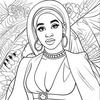 Cardi B Coloring Page 16421-13419