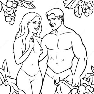 Adam And Eve With Fruit Coloring Page 1642-1424