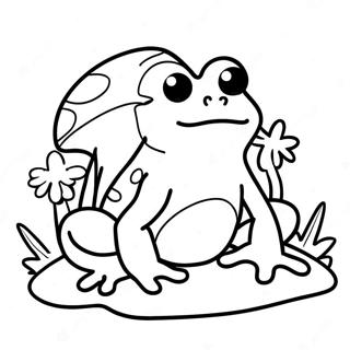 Frog And Mushroom Coloring Pages