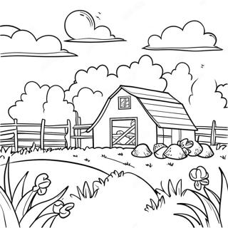 Realistic Farm Landscape Coloring Page 16491-13470