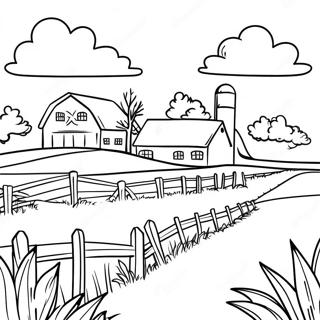 Realistic Farm Landscape Coloring Page 16491-13471