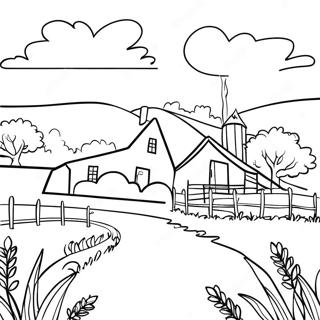 Realistic Farm Landscape Coloring Page 16491-13472