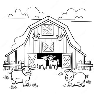 Charming Barn With Animals Coloring Page 16492-13477