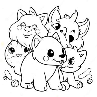 Wolfoo Playing With Friends Coloring Page 16502-13483