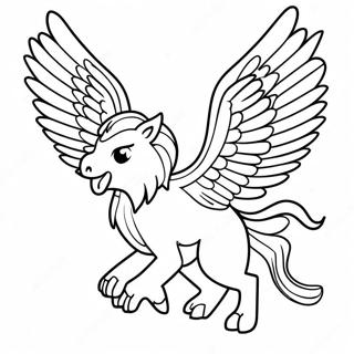 Majestic Griffin Flying Coloring Page 16512-13493