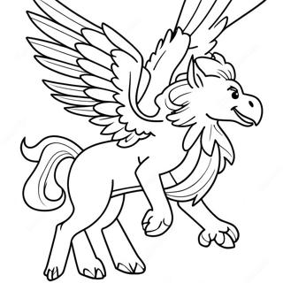 Majestic Griffin Flying Coloring Page 16512-13494