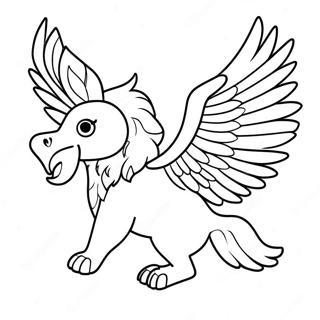 Majestic Griffin Flying Coloring Page 16512-13495