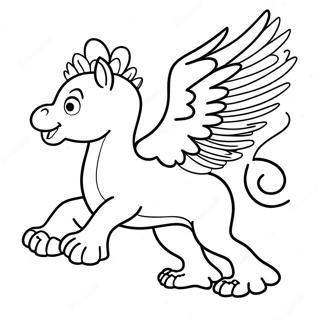 Majestic Griffin Flying Coloring Page 16512-13496