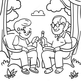 Seniors Relaxing In Nature Coloring Page 1651-1427