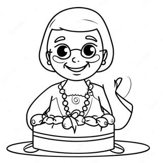 Happy Birthday Grandma Coloring Page 16521-13500