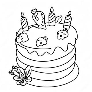 Fun Birthday Cake For Grandma Coloring Page 16522-13509