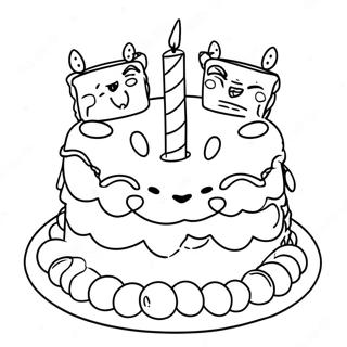 Fun Birthday Cake For Grandma Coloring Page 16522-13510