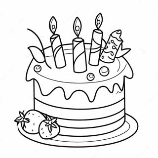 Fun Birthday Cake For Grandma Coloring Page 16522-13511