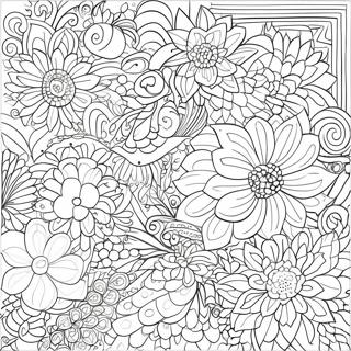 Calming Floral Patterns For Seniors Coloring Page 1652-1438