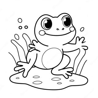 Cute Frog Jumping Coloring Page 16532-13505