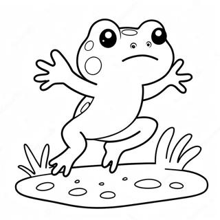 Cute Frog Jumping Coloring Page 16532-13507