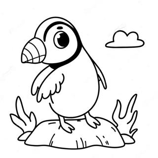 Cute Puffin Rock Characters Coloring Page 16572-13542