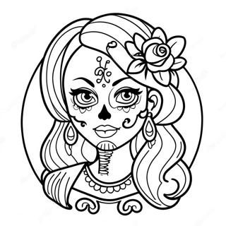 Gangsta Sugar Skull Girl Coloring Pages