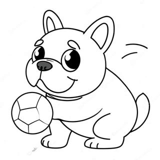 Cute French Bulldog Playing With Ball Coloring Page 1662-1443