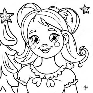 Cindy Lou Who With Christmas Tree Coloring Page 16662-13609