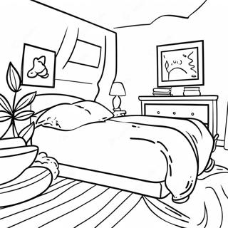 Realistic Bedroom Coloring Pages