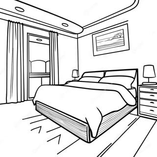 Realistic Modern Bedroom Coloring Page 16672-13618