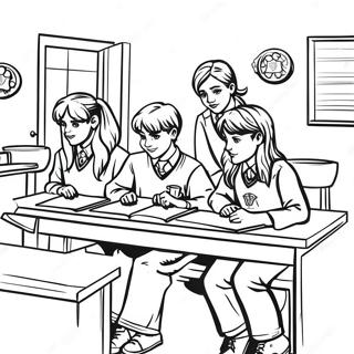 Gryffindor Students In Class Coloring Page 16692-13634