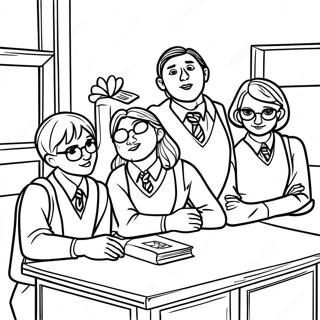 Gryffindor Students In Class Coloring Page 16692-13635