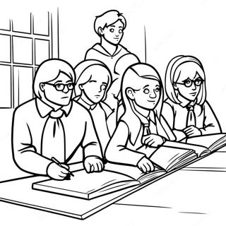 Gryffindor Students In Class Coloring Page 16692-13636