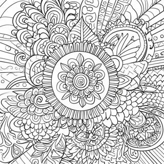 Aesthetic Trippy Mandala Coloring Page 16701-13641