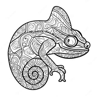 Colorful Chameleon Coloring Page 16712-13649