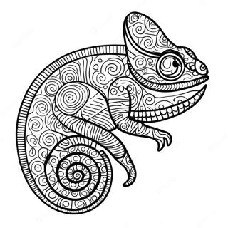 Colorful Chameleon Coloring Page 16712-13650