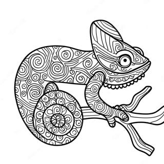 Colorful Chameleon Coloring Page 16712-13651